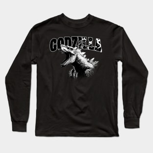 Godzilla !!! - BW Style Long Sleeve T-Shirt